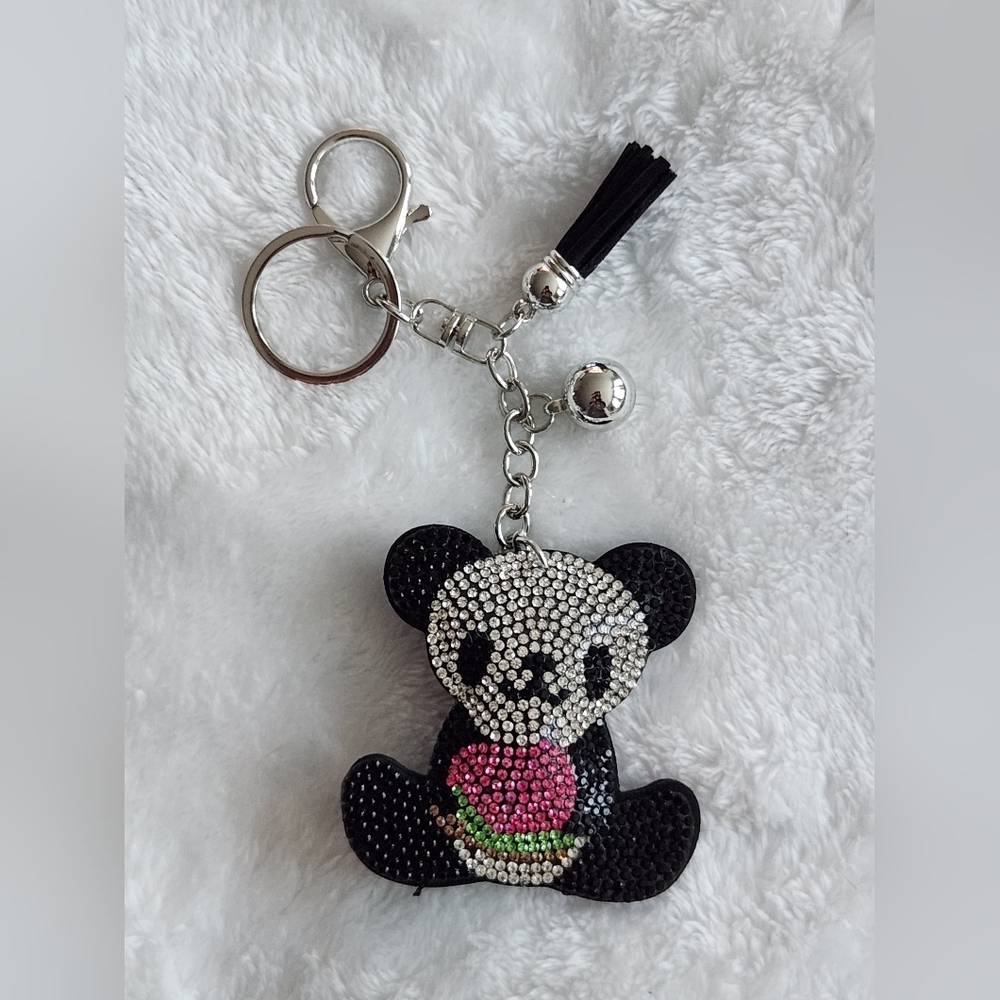 Panda Rhinestone Keychain Bag Charm